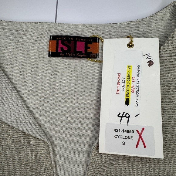 ISLE by Melis Kozan Ace Top Cyclone Metallic Layered Blouse NWT Size Small - Picture 4 of 8
